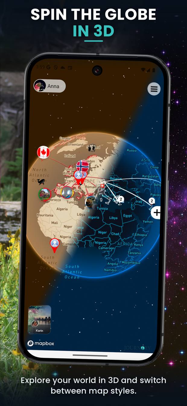 The world map as a globe